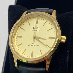 Vintage Citizen Q&Q Womens Gold Tone Watch New Battery